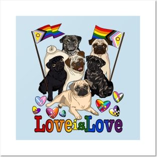 Pugs for Pride Posters and Art